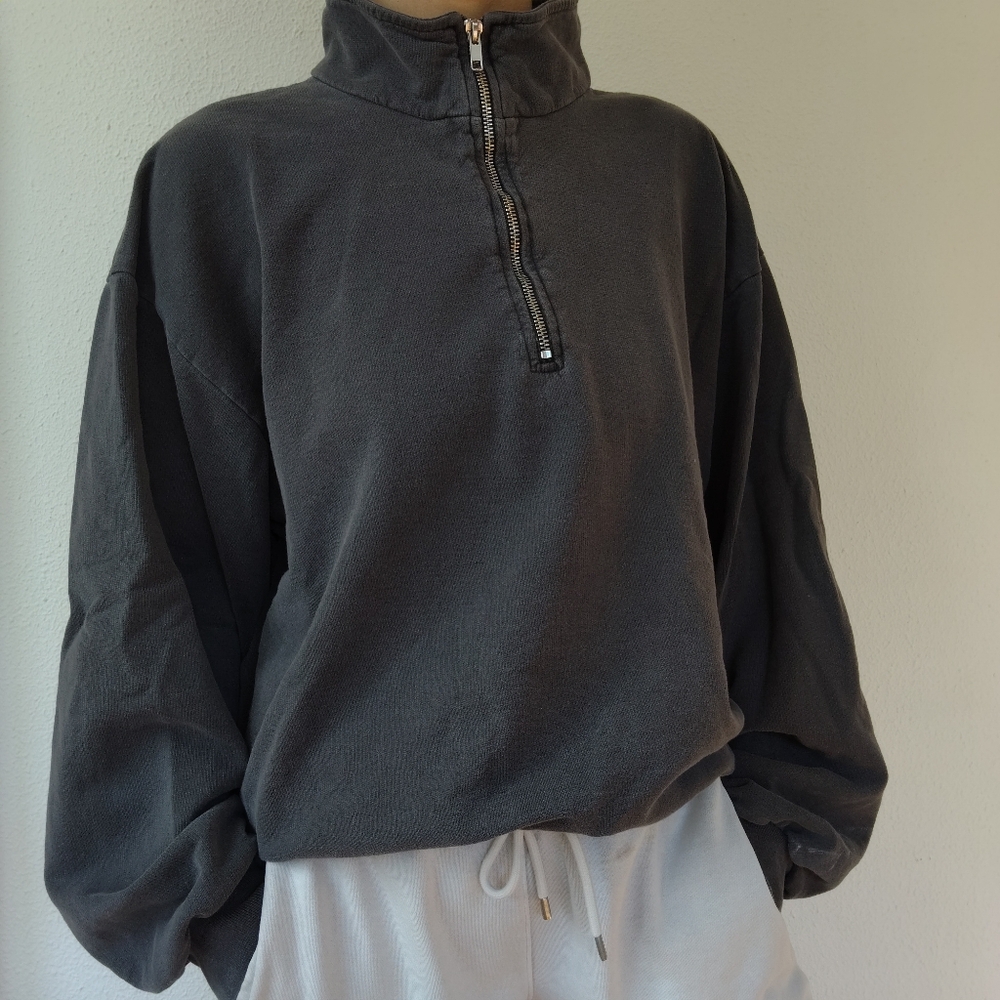 ** ON HOLD** Los Angeles Apparel Half Zip Pullover Sweatshirt/ Size Large - Picture 3 of 14